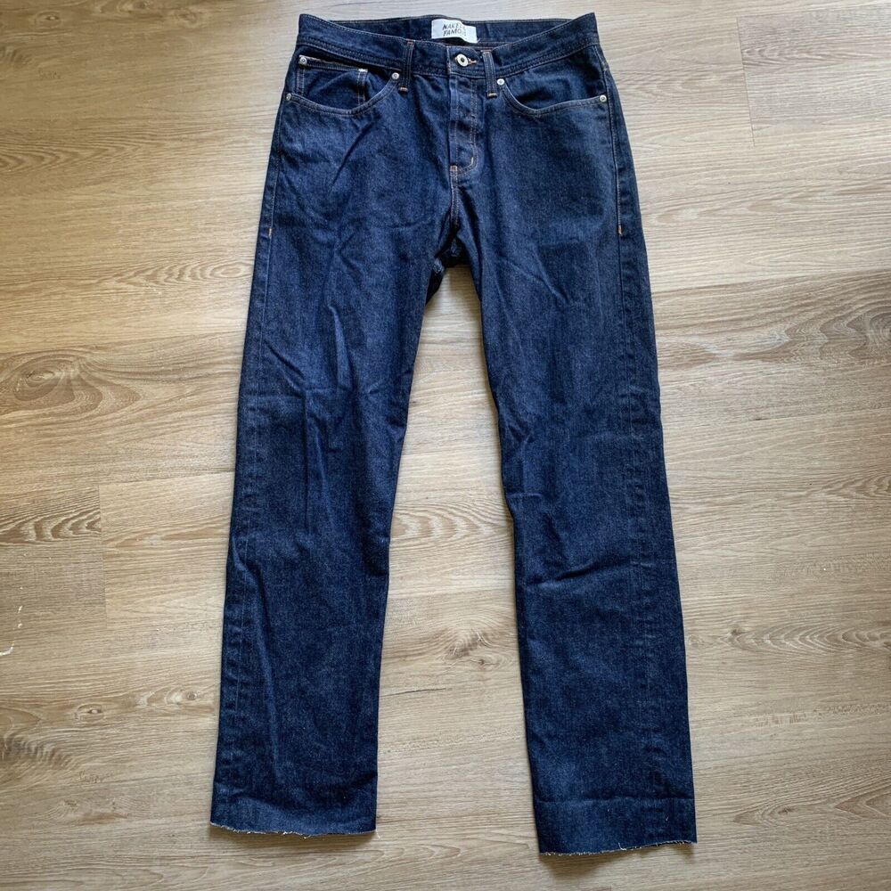 Naked & Famous Asahona Kimono Print Selvedge Weird Guy Fit Tag Size 32 - Cropped